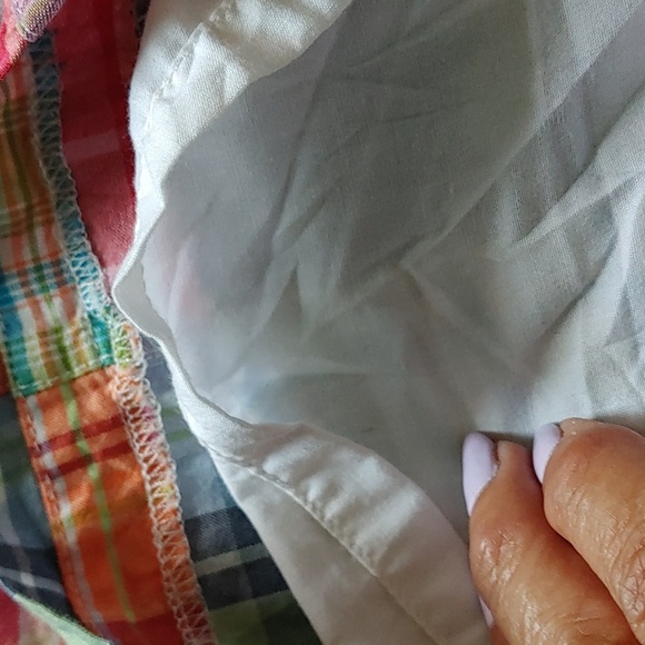 LL Bean Madras Plaid Patchwork Dress Sz.10P - Picture 8 of 8